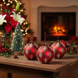 4PCS Set 4.7" Christmas Glass Ball Ornaments Holiday Decor for Xmas Tree Hanging Party Supplies FBA 30081146