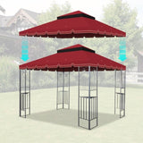10x10 Ft Outdoor Patio Gazebo Replacement Canopy,Double Tiered Gazebo Tent Roof Top Cover Only W419P198361