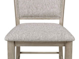 Farmhouse Style 2pc Tan / Beige Gray Finish Counter Height Chair Bar Stool Footrest Upholstered Back B011P240371