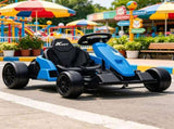 Blue 24V Electric Go-Kart for Kids with Dual 150W Motors Adjustable Seat 11.2mph High Speed Slow 25663223