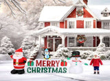 9.8 FT Lighted Inflatable Decoration, Inflatable Santa Claus and Snowman Holding Merry 23658945