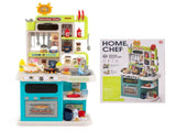 Blue Kids Corner Play Kitchen with Realistic Sounds, Lights & Steam, 95PCS Accessories Pretend 17632106