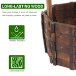 ZUN Outdoor Reinforced And Anticorrosive Wooden Wishing Well Flowerpot 51945815