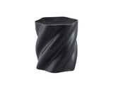 Petal Shape Side Table Black Fiberglass Sculptural Accent Table, 19.69" High, Root-Textured W2664P462012