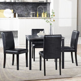 5 Piece Dining Table Set, Kitchen Table Set with a Square Table and 4 Upholstered Chairs, 78365253