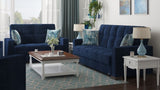 PrimeNest NimbusFlow Upholstered Convertible Sofabed with Storage, Blue Microfiber B030P286520