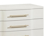 Lexington 3-Drawer Nightstand in Beige with Textured Finish and Gold Finish Handles B009P450613