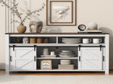 U_STYLE 59.3''Sideboard with Sliding Barn Door and Mesh Panels,Farmhouse Buffet with Open 88179464
