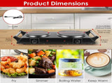 Dual Electric Hot Plate - 5-Second Quick Heating with 6.3&7.5in Glass Plates, 800W1000W Power, 76483994