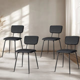 Set of 4 Modern Padded Dining Chairs for Kitchen Bar Office Chair, Black 41140810