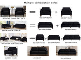 Modern Armchair, Living Room Single Seat Sofa with Wooden Legs, Upholstered Velvet Accent W2186P143466