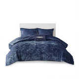 Full/Queen Velvet Comforter Set with Throw Pillow B03595890