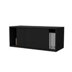 ZUN Black Floating Cabinet with Sliding Door B062P252215