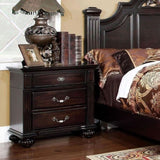1pc Nightstand Only Traditional Dark Walnut Solid wood 3-Drawers Ball Bearing Metal Glides Antique B01179796