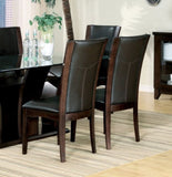 ZUN Modern Contemporary Dining Side Chairs Set of 2 Dark Brown Faux Leather Upholstered Espresso Finish B011P255724