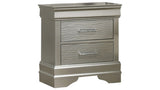 Modern Style 2-Drawer Nightstand made with Wood in Silver B009P178536