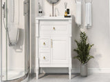 36" Bathroom Vanity with Sink, Freestanding Bathroom Cabinet with Ceramic Basin, Flip Drawer, N725P356064K