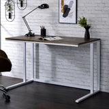 Rectangular Writing Desk with USB Port and Plug, Walnut and White B016P312843