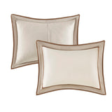 7 Piece Comforter Set Taupe/Brown Queen B03597132