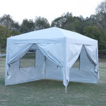 ZUN Outdoor 10x 10Ft Pop Up Gazebo Canopy Tent with Removable Sidewall with Zipper,2pcs Sidewall with W419P147532