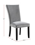 ZUN Attractive Set of 2pc Side Chairs Dining Room Furniture Gray Flannelette Seat Nailhead Trim Kitchen B011P246253