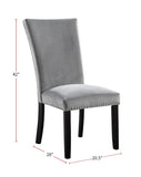 ZUN Attractive Set of 2pc Side Chairs Dining Room Furniture Gray Flannelette Seat Nailhead Trim Kitchen B011P246253