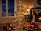 6ft Gold Iron Christmas Tree with Bow on Top, PVC Christmas Tree 46546084