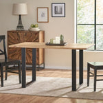 ZUN Dining Table, Black + Natural, 31D x 55W x 30H in 68163.00