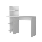 ZUN White Four Shelves Writing Desk B062P175176