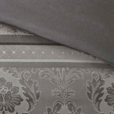 7 Piece Jacquard Comforter Set Grey Queen B03597022