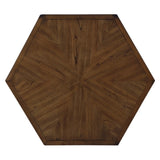 ZUN 2 Tier Retro Hexagon Living Room Solid Wood Coffee Table with Shelf & Drawer, 36'' Mid-Century W1202P164001