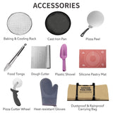 Semi-Automatic Black 12 Outdoor Pizza Oven Portable Wood Fired Pizza Oven Outdoor Cooking Pizza W2196134328