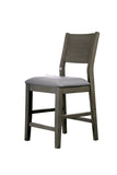 Contemporary Gray Set of 2pc High Chairs Padded Fabric Cushions Counter Height Chairs Dining Room B2741P320858