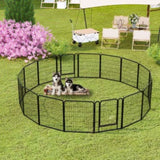 ZUN 16 Panels Heavy Duty Metal Playpen with door,31.7"H Dog Fence Pet Exercise Pen for Outdoor 48240040