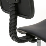 Saddle Shape Adjustable Salon Stool with Back Black 77528035