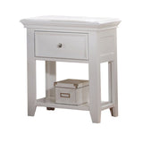White Nightstand with Bottom Shelf B062P186501