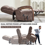 Lift Recliner Chair Dual Motor Infinite Position Up to 350 LBS with Solid Wood Armrests, Heat 60819799