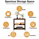 Console Table 3-Tier with Storage Shelves,Open Bookshelf Bookcase with Solid Wood Legs for Hallway, 95162879