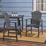 ZUN Outdoor Weather Resistant Acacia Wood Adirondack Dining Chairs , Dark Gray Finish 64844.00DGRY