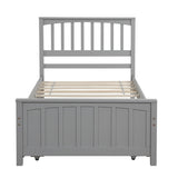 Twin size Platform Bed with Trundle, Gray WF195106AAE
