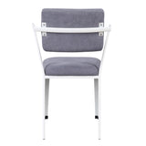 Grey and White Open Back Upholstered Office Chair B062P182688