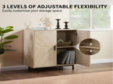 Modern Storage Cabinet with Doors, Wood Grain Accent Cabinet with Adjustable Shelf, Buffet Sideboard 65496912