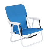 Oxford Cloth Iron Outdoor Beach Chair Blue 16577017