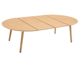 3-in-1 Extendable Dining Table, 43.3" Round to 74.8" Oval Kitchen Table with Solid Wood Legs & W2920P420922