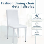 ZUN Four White PU dining chairs,Silver Metal Legs.Simple and versatile, comfortable and accompanied. W1151P269048