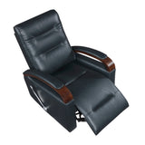 1pc Swivel Gliding Recliner Faux Leather Upholstered Solid Rubberwood Arms Luxurious Living Room B011P329243