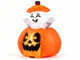 5ft Animated Halloween Inflatable Pumpkin with Rising Ghost, 2 Built-in LED Lights, Self-Inflating 54238430