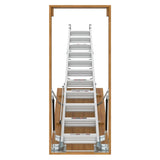 ZUN Household Aluminum Alloy Manual Lifting Attic Ladder Folding Loft Stairs 7-10ft W1343137360