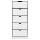 Dresser Kamran, Five Drawer Narrows, White Finish B092122837