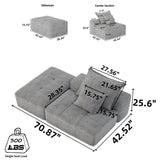 Modern Oversized Modular Sectional Sofa,Sparkling Chenille Fabric Soft Cushion Sofa with 2 W1885P298465